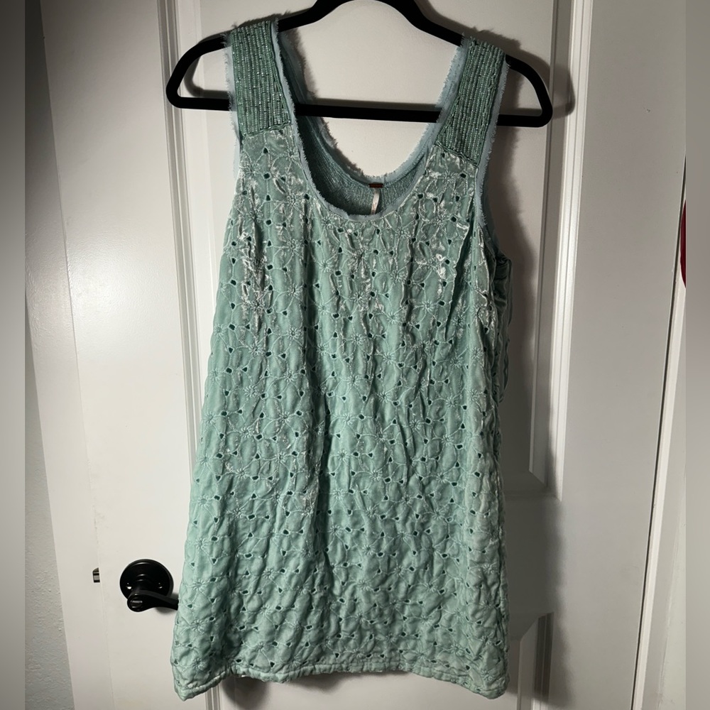Free People Velvet Beaded Mini Dress Fancy Size 2